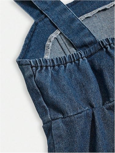 Nexore Girls’ Premium Denim Dress – Sleeveless Bow-Strap A-Line Dress with Ruffled Hem