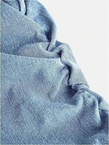 Nexore Girls’ Premium Denim Ruffle Dress – Strapless Ruched Mini Dress with Layered Skirt & Bow Details