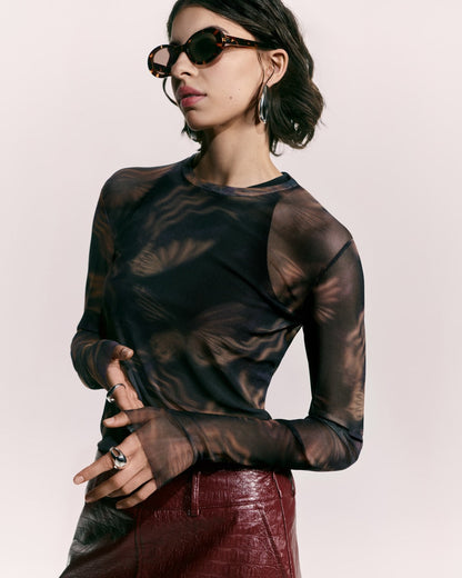 BUTTERFLY MESH T-SHIRT WOMEN