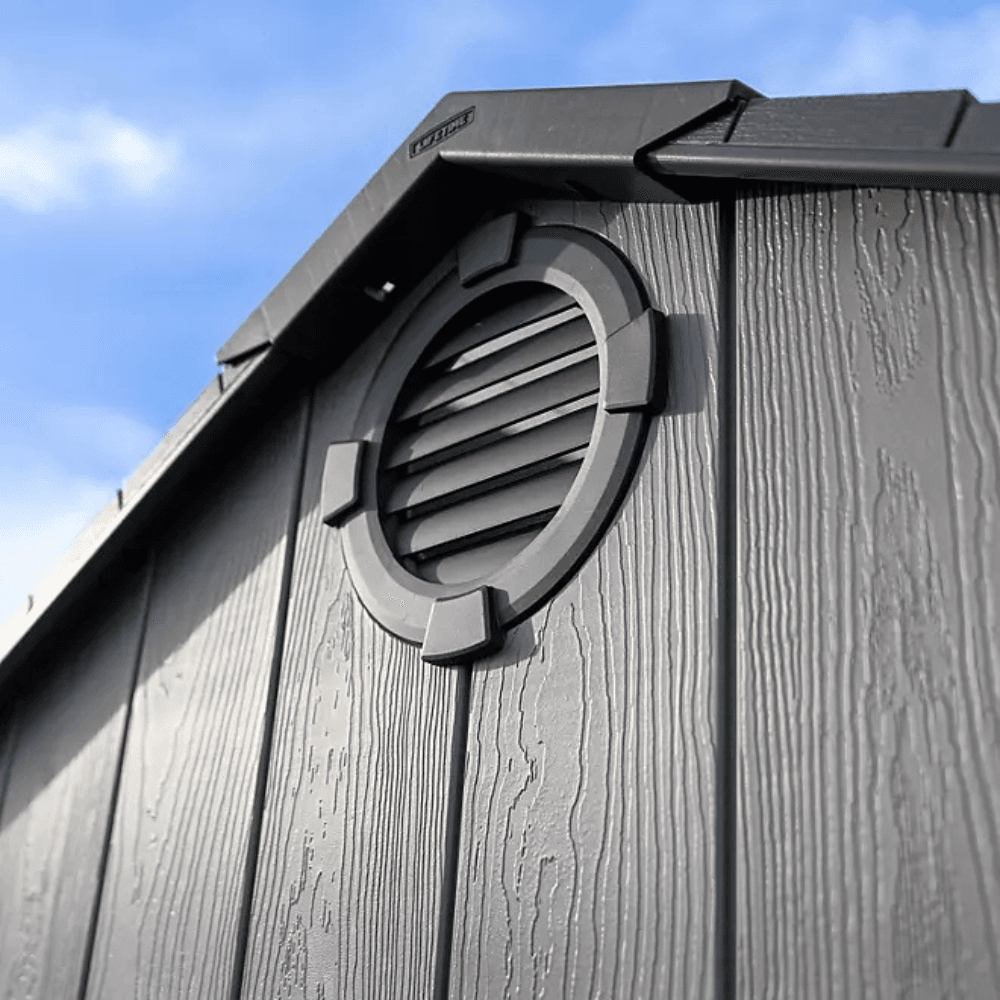 Lifetime 15′ x 8′ Dual Entry Outdoor Storage Shed, Gray