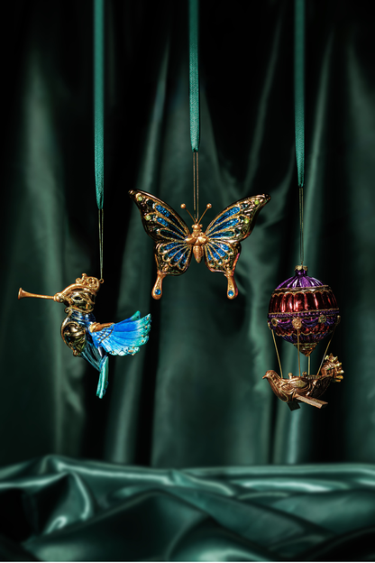 ORNAMENT GLASS HUMMINGBIRD H14CM